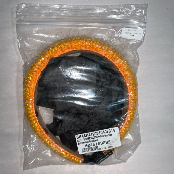 NWT hand beaded THEORY ButterscotchYellowHEADBAND main image 4